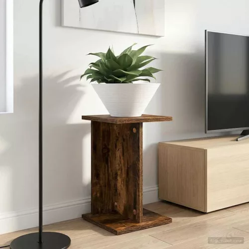 vidaXL Növényállvány Füstölt Tölgy 25 x 25,5 x 40,5 cm Mérnöki fa