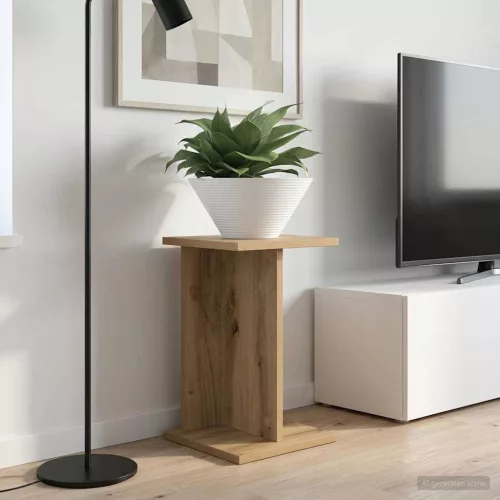 vidaXL Növényállvány Kézműves Tölgy 25 x 25,5 x 40,5 cm Mérnöki fa