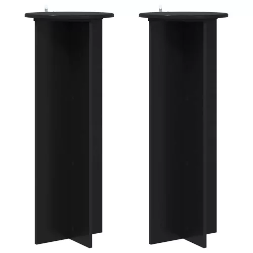 vidaXL Növényállvány 2 pcs Fekete Ø40 x 100 cm Szerelt Fa