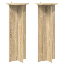   vidaXL Növényállvány 2 pcs Sonoma Tölgy Ø40 x 100 cm Szerelt Fa
