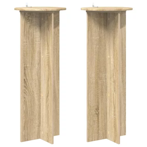 vidaXL Növényállvány 2 pcs Sonoma Tölgy Ø40 x 100 cm Szerelt Fa