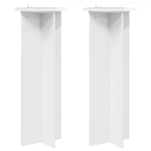 vidaXL Növényállvány 2 pcs Magasfényű Fehér Ø40 x 100 cm Szerelt Fa