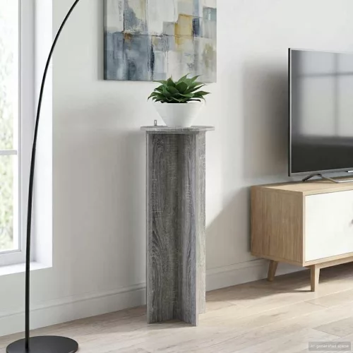 vidaXL Növényállvány 2 pcs Szürke Sonoma Ø40 x 100 cm Szerelt Fa