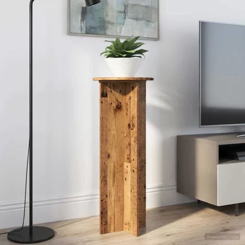 vidaXL Növényállvány 2 pcs Antik Fa Ø40 x 100 cm Szerelt Fa