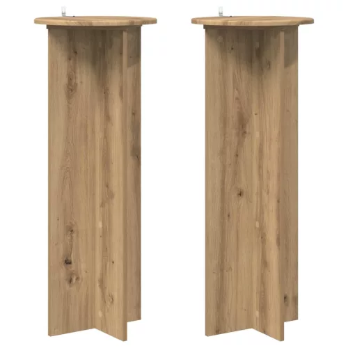 vidaXL Növényállvány 2 pcs Kézműves Tölgy Ø40 x 100 cm Szerelt Fa