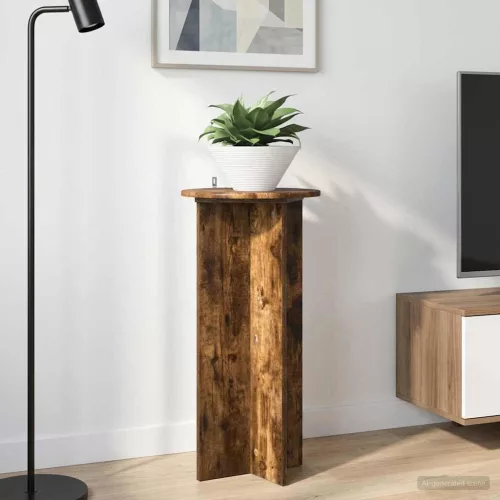 vidaXL Növényállvány 2 pcs Füstös Tölgy 40 x 40 x 80 cm Szerelt Fa
