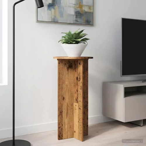 vidaXL Növényállvány 2 pcs Antik Fa 40 x 40 x 80 cm Szerelt Fa