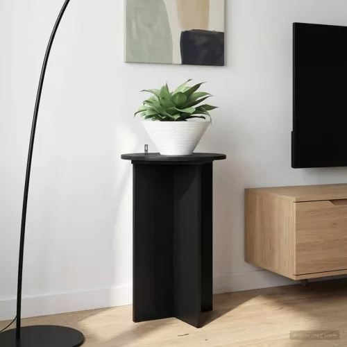 vidaXL Növényállvány 2 pcs Fekete Ø40 x 60 cm Szerelt Fa