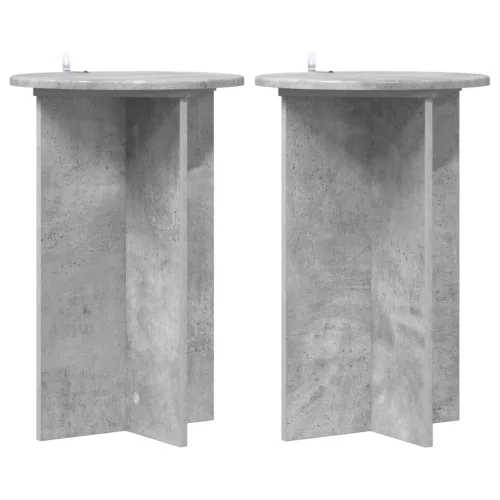 vidaXL Növényállvány 2 pcs Betonszürke Ø40 x 60 cm Szerelt Fa