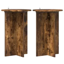   vidaXL Növényállvány 2 pcs Füstös Tölgy Ø40 x 60 cm Szerelt Fa