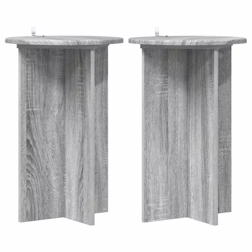 vidaXL Növényállvány 2 pcs Szürke Sonoma Ø40 x 60 cm Szerelt Fa