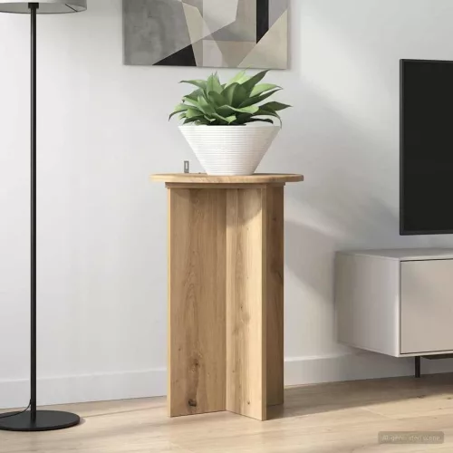 vidaXL Növényállvány 2 pcs Kézműves Tölgy Ø40 x 60 cm Szerelt Fa