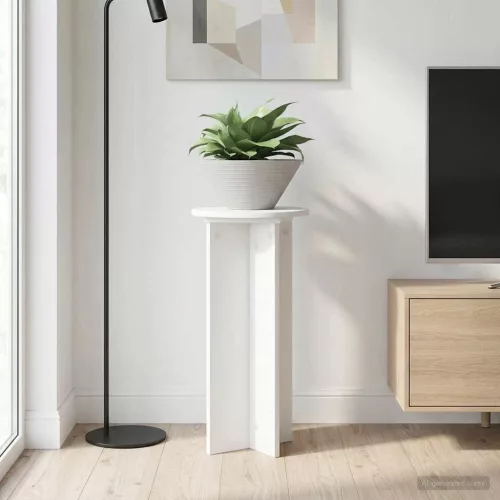 vidaXL Növényállvány 2 pcs Fehér Ø29,5 x 60 cm Szerelt Fa