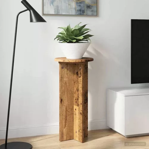 vidaXL Növényállvány 2 pcs Antik Fa 29,5 x 29,5 x 60 cm Szerelt Fa