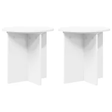   vidaXL Növényállvány 2 pcs Fehér Ø40 x 40 cm Szerelt Fa