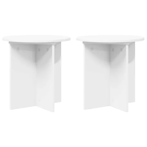 vidaXL Növényállvány 2 pcs Fehér Ø40 x 40 cm Szerelt Fa
