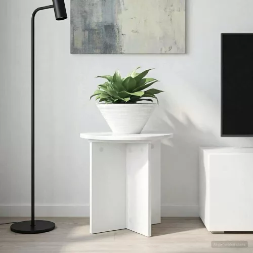 vidaXL Növényállvány 2 pcs Magasfényű Fehér 40 x 40 x 40 cm Szerelt Fa