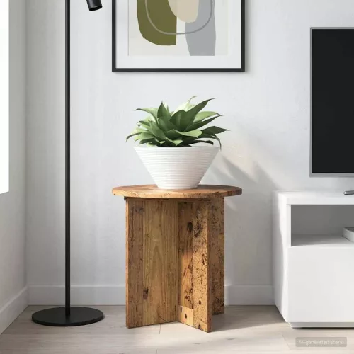vidaXL Növényállvány 2 pcs Antik Fa 40 x 40 x 40 cm Szerelt Fa