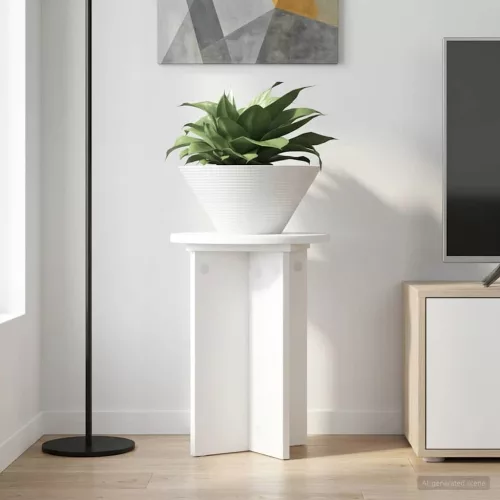 vidaXL Növényállvány 2 pcs Fehér Ø29,5 x 40 cm Szerelt Fa