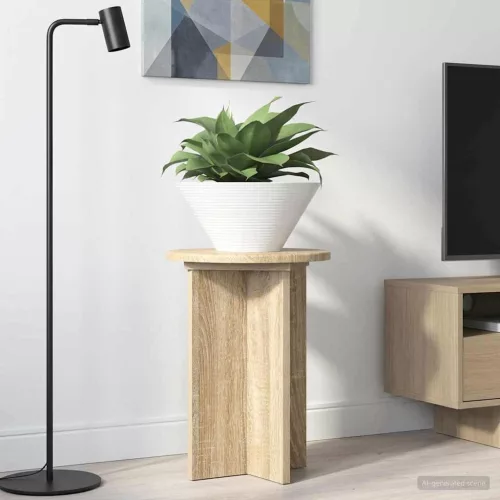 vidaXL Növényállvány 2 pcs Sonoma Tölgy Ø29,5 x 40 cm Szerelt Fa