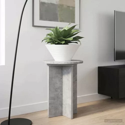 vidaXL Növényállvány 2 pcs Betonszürke Ø29,5 x 40 cm Szerelt Fa