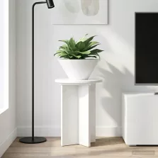   vidaXL Növényállvány 2 pcs Magasfényű Fehér Ø29,5 x 40 cm Szerelt Fa