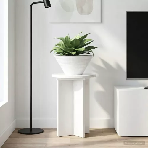 vidaXL Növényállvány 2 pcs Magasfényű Fehér Ø29,5 x 40 cm Szerelt Fa