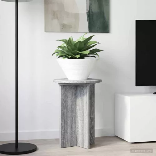 vidaXL Növényállvány 2 pcs Szürke Sonoma Ø29,5 x 40 cm Szerelt Fa
