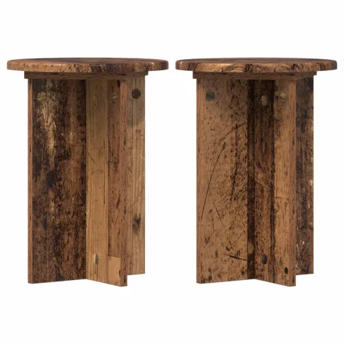 vidaXL Növényállvány 2 pcs Antik Fa Ø29,5 x 40 cm Szerelt Fa