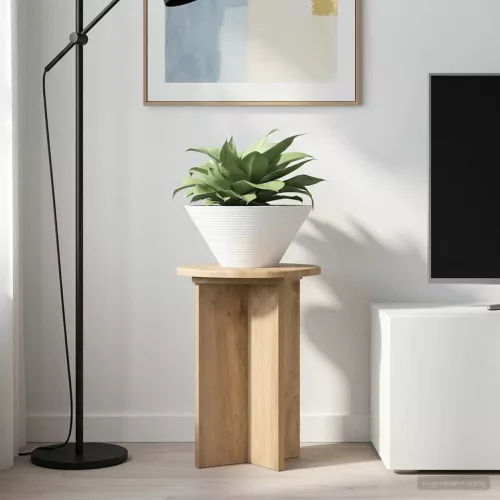 vidaXL Növényállvány 2 pcs Kézműves Tölgy Ø29,5 x 40 cm Szerelt Fa