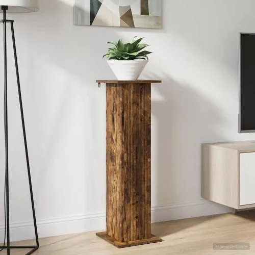 vidaXL Növényállvány Füstös Tölgy 30,5 x 30 x 100,5 cm Szerelt Fa