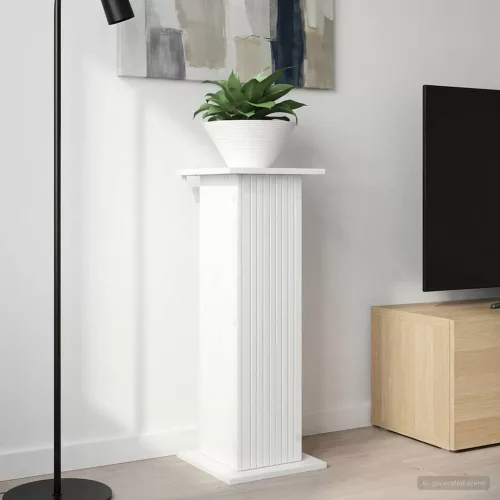 vidaXL Növényállvány Magasfényű Fehér 30,5 x 30 x 80,5 cm Szerelt Fa