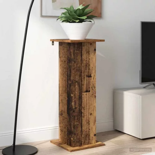 vidaXL Növényállvány 2 pcs Antik Fa 30,5 x 30 x 80,5 cm Szerelt Fa
