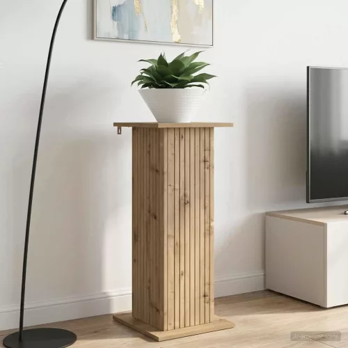 vidaXL Növényállvány Kézműves Tölgy 30,5 x 30 x 80,5 cm Szerelt Fa