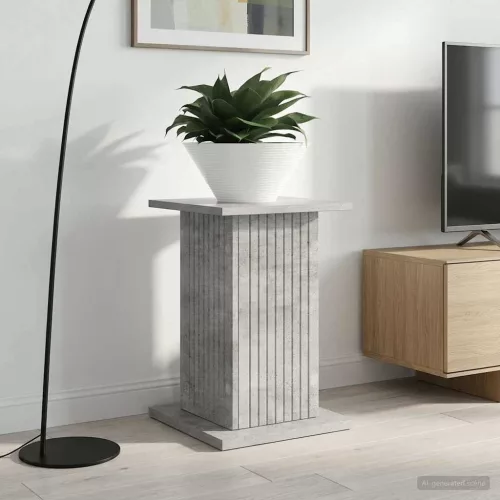vidaXL Növényállvány Betonszürke 30,5 x 30 x 43 cm Szerelt Fa