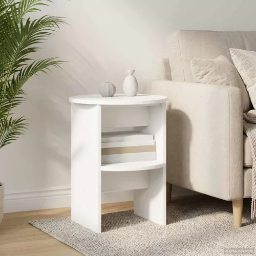 vidaXL Oldalsó szekrény 2 pcs Fehér Ø40 x 50 cm Mérnöki fa