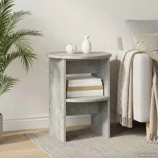   vidaXL Oldalsó szekrény Beton Szürke Ø40 x 50 cm Mérnöki fa