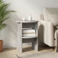   vidaXL Oldalsó szekrény 2 pcs Beton Szürke Ø40 x 50 cm Mérnöki fa