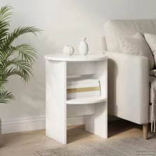   vidaXL Oldalsó szekrény 2 pcs Magasfényű Fehér Ø40 x 50 cm Mérnöki fa