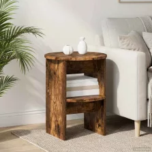   vidaXL Oldalsó szekrény Füstölt Tölgy Ø40 x 50 cm Mérnöki fa