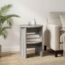   vidaXL Oldalsó szekrény Szürke Sonoma Ø40 x 50 cm Mérnöki fa