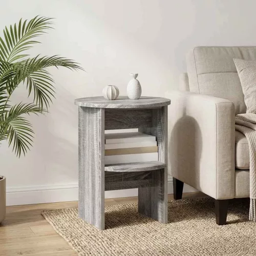 vidaXL Oldalsó szekrény Szürke Sonoma Ø40 x 50 cm Mérnöki fa