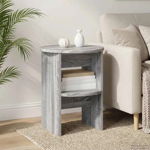 vidaXL Oldalsó szekrény 2 pcs Szürke Sonoma Ø40 x 50 cm Mérnöki fa