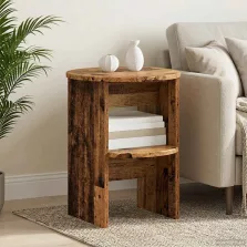   vidaXL Oldalsó szekrény 2 pcs Öreg fa Ø40 x 50 cm Mérnöki fa