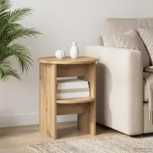   vidaXL Oldalsó szekrény Kézműves Tölgy Ø40 x 50 cm Mérnöki fa