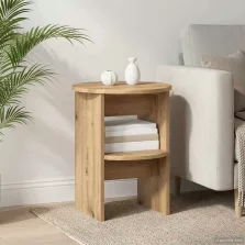   vidaXL Oldalsó szekrény 2 pcs Kézműves Tölgy Ø40 x 50 cm Mérnöki fa