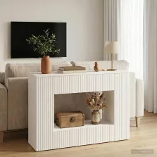   vidaXL Konzolasztal Magasfényű Fehér 101 x 29 x 74 cm Mérnöki fa