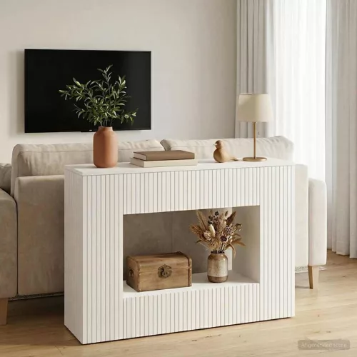 vidaXL Konzolasztal Magasfényű Fehér 101 x 29 x 74 cm Mérnöki fa