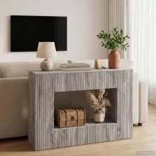   vidaXL Konzolasztal Csíkos Szürke Sonoma 101 x 29 x 74 cm Mérnöki fa