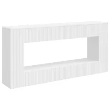   vidaXL Konzolasztal Csíkos Fehér 155 x 29 x 74 cm Mérnöki fa